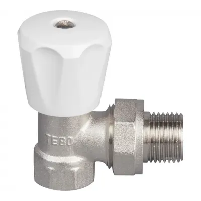 Вентиль запорный угловой (цилиндр) G 1/2" НР х G 1/2" НР / САТИН